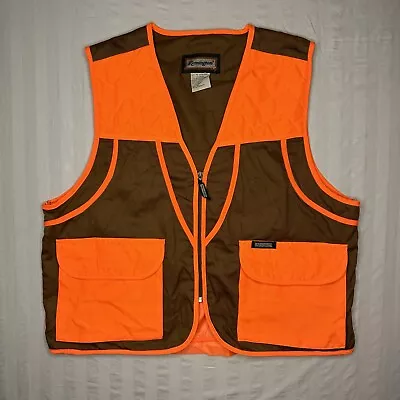 Remington Hunting Shooting Vest Mens XL Rear Game Pocket Quilted Orange Tan • $35