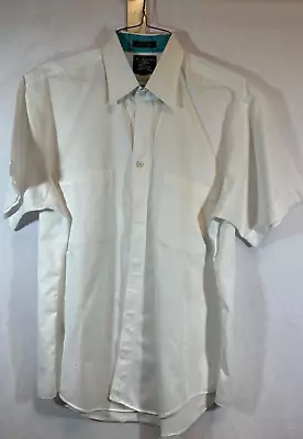 Burberry Men’s L Vintage Button Up Short Sleeve Shirt White *flaw A10 • $17.49