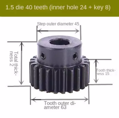 10pc 1.5 Die 40 Perforations 24 Keys 8 Bump Gear Motor Gear Spur Gear With Step • $448.55