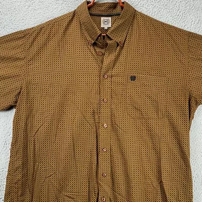 Cinch Shirt Adult 2XL Tan Black Houndstooth Western Button Down Long Sleeve Mens • $23.75