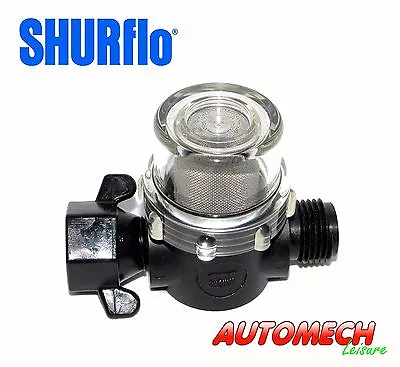 GENUINE Shurflo Water Pump Inline Water Filter 1/2 BSP Wing Nut To1/2 BSP Male • £10.55