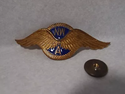 Vintage Northwest Airlines Pilot Wings Hat Badge • $110