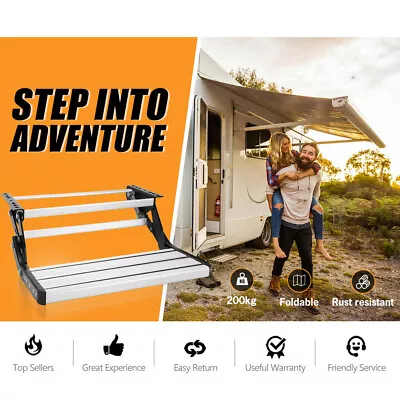 Caravan Step Aluminium Pull Out Folding Caravan Step Camper Trailer Motorhome RV • $129.95