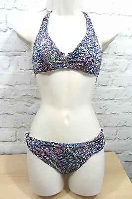 Ladies Marie Meili Bikini  Size UK 8  Blue Mix Worn Once • £12