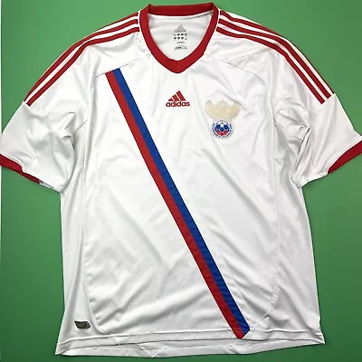 Adidas Russia Away Soccer Football White Jersey Men's Size XL Clima Cool 2011 • $42.49