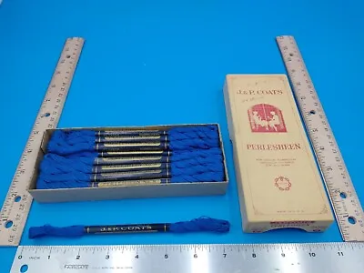 Vintage J&P Coats Embroidery Floss #8 Full 24 Skeins/20yds #366 China Blue #Z897 • $15