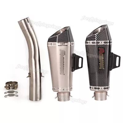 Exhaust Mid Link Pipe Mufflers Slip On Escape For Kawasaki Ninja ZX10R 2004-2005 • $150.28