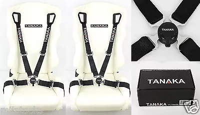 2 X Tanaka Black 4 Point Camlock Quick Release Racing Seat Belt Harness 2  • $98.99