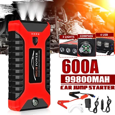 99800mAh/30000mAh Car Jump Starter Power Bank Car Battery Booster Charger LED • $52.99