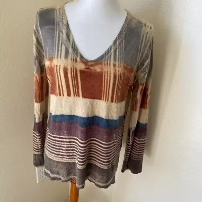 Ma+ch Marika Charles Women’s V Neck Cashmere Sweater Colorful Size 3 • $100