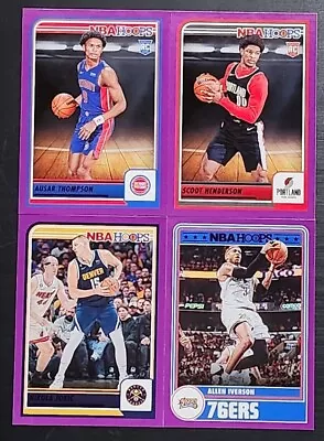 2023-24 NBA Hoops Basketball PURPLE Parallels With Rookies You Pick The Card • $1.25