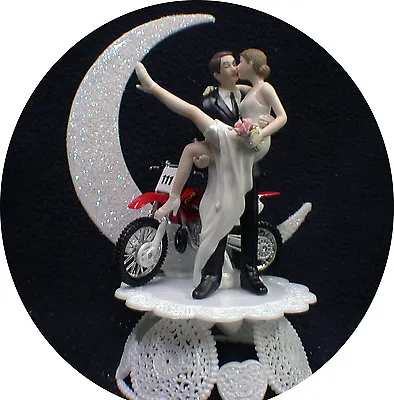 Off Road Dirt Bike Motorcycle Wedding Cake Topper Honda RacingGroom Top SEXY  • $79.20