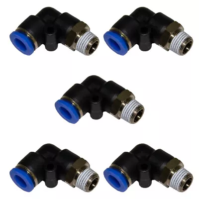 5pcs 1/4  OD Tube X 1/8  NPT Pneumatic 90 Deg Elbow Push To Connect Air Fitting • $9.85