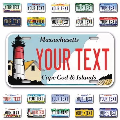 Custom State License Plates With Personalized Text Car 12x6- Moto 7x4 - Bike 6x3 • $17.99