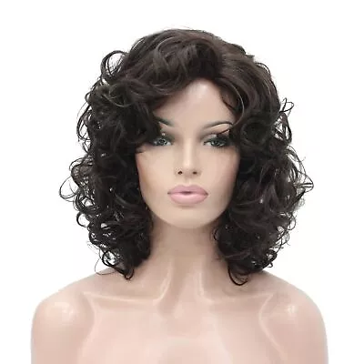 Short Length Chestnut Brown Afro Curl Full Synthetic Wig Women Wigs #6 Chestn... • $31.89