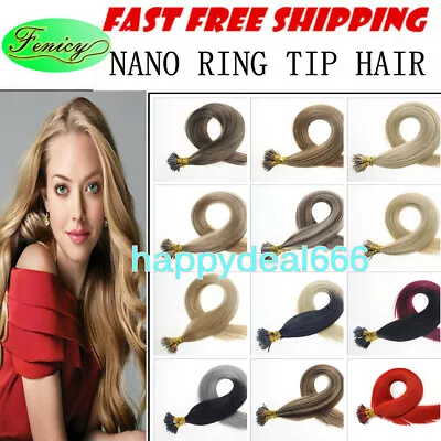 Keratin Nano Ring Tip Hair Extensions Micro Nano Beads Link 100% Real Human Hair • $43