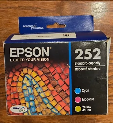 New Genuine Epson 252 Black Cyan Magenta Yellow Ink Cartridges Combo Exp 08.2025 • $24.99