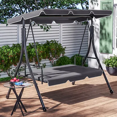£149.95 • Buy Garden Metal Swing Chair Outdoor 3 Seater Hammock Bed Patio Canopy Bench Lounger