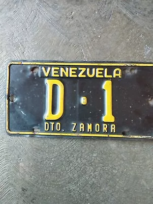 Rare Venezuela DTO Zamora Car License Plate • $250