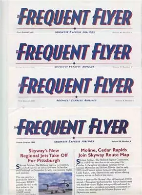 Midwest Express Airlines 4 Frequent Flyer Newsletters 1999 2000 2001  • $19