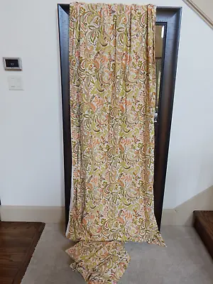 VTG 2 Luxury Custom Floral Drapes Pinch Pleat Curtains Panels Heavy Lined 21x111 • $99