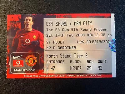 2004 Cristiano Ronaldo CR7 1st FA Cup Goal Manchester Utd V City Ticket 14.2.04 • £10