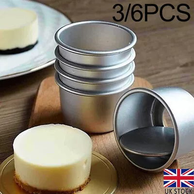 1/3/6x 2 Inch DIY Mold Mini Round Cake Pan Removable Bottom Cake Baking Tools • £15.99