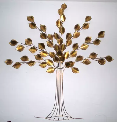 Vintage C.Jere McM Copper And Brass Metal Tree Wall Art Sculpture 32  • $248.31