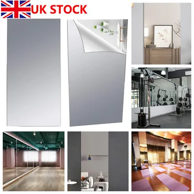 60*120cm Large Mirror Glass Home Gym Or Bathroom 2mm Thick Self-adhesive UK NEW • £24.99