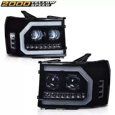 Smoke Lens Dual Projector LED Headlights Fit For 07-14 GMC Sierra 1500 2500 3500 • $167.69