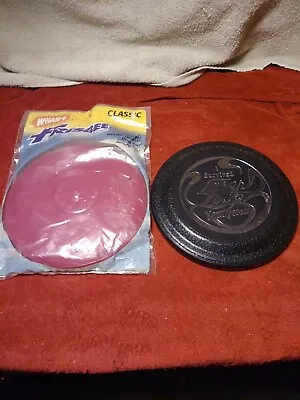  Vintage Wham-O Frisbee I Survived The Laser Loop Whirley Disk 9  Rnd Lot Of 2 • $14.99