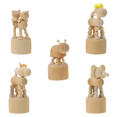  4 Pcs Lotus Tree Animal White Embryo Ornament Child Toddler Puzzle Mini Toys • £10.69