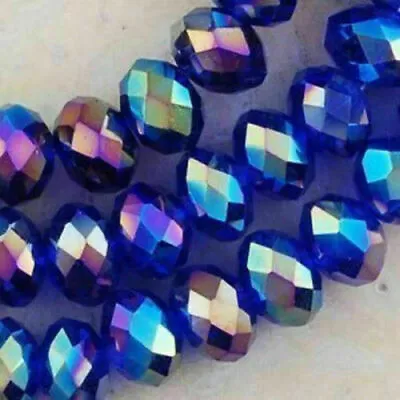 Faceted Round Glass Crystal Beads Sparkle In Colour Shines  In The Dark • £2.49