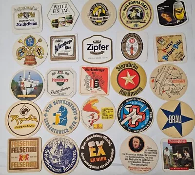 Vintage German Beer Bier Coasters Lot 25 Different Styles Instant Collection   • $13.99