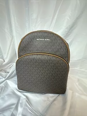 $110 • Buy Michael Kors Medium Brown MK Leather Backpack Brn/luggage