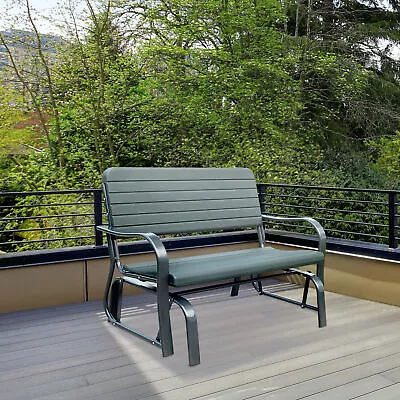Garden Outdoor 2-Seat Free Standing Metal Garden Patio Bench Love Seat - Green • £86.99