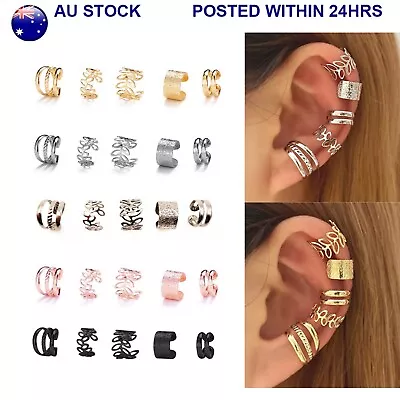$4.35 • Buy Variety Unisex Fake Helix Cartilage Conch Ear Cuff Clip On Non-Piercing Earrings
