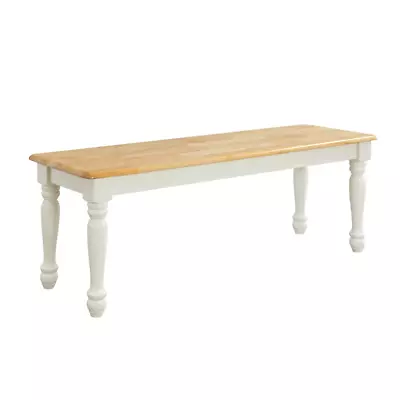 Better Homes & Gardens Autumn Wood Dining Bench White And Natural Finish • $96.39