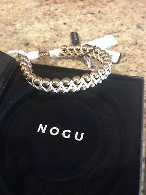 Nogu Gold White Vitality Macrame Bracelet Nwt Beautiful Adjustable! $58 • $22.99