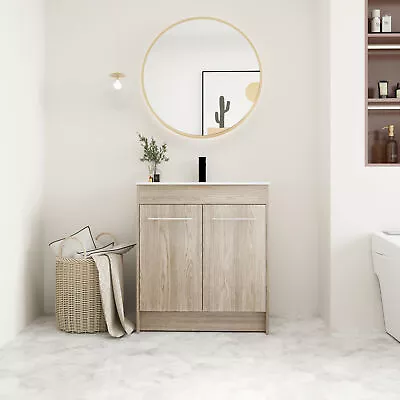 30Inch Wooden Freestanding Bathroom Vanity Cabinet Sink Basin W/ Door White Oak • $489.99