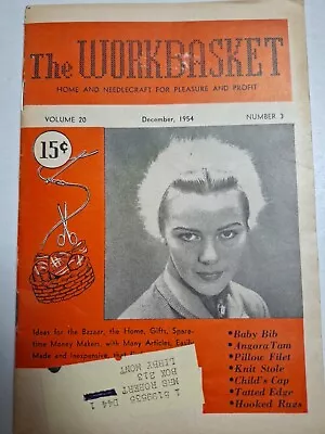 The Workbasket Magazine Knit Crochet VTG Stole Hooked Rugs Dec 1954 Vol 20 # 3 • $4.99