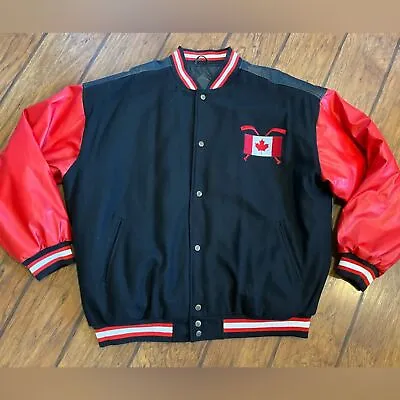 Nice! Steve & Barry’s Canada Hockey Varsity Jacket Men’s XXL Button Down Black • $39.99