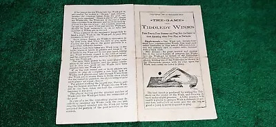 1890 Tiddledy Winks Game Instructions • $3