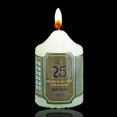 £4.95 • Buy Unscented Ivory Church Pillar Table Candle 25 Hours Burn Time