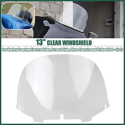 13 Inch Clear Windshield Windscreen For Harley Touring Street Glide 1996-2013 • $37.03