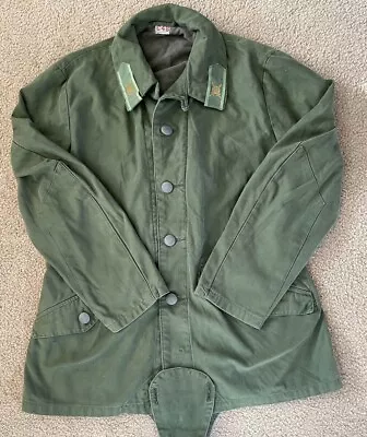 Genuine Vintage Swedish Army Olive Green Work Chore Jacket Military Coat C48 • $49.99