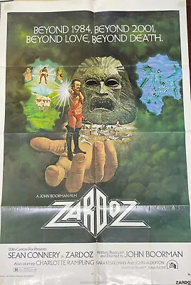 Vintage Original 1974 Sean Connery Fox Film Zardoz 27  X 41  Movie Poster • $109.95