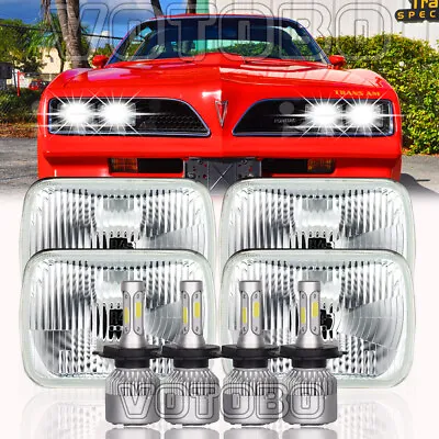 4pcs 4x6  LED Headlights Hi/Lo Beam DRL For 1977-1981 Pontiac Firebird Trans AM • $125.99