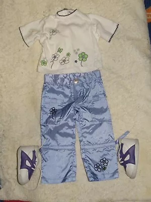 23  My Twinn Blue Purple Nylon Pants Flower Shirt Purple Sneakers NICE SET! • $29.99