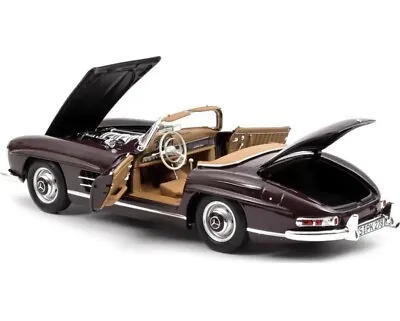 NEW! 1/18 Norev 1957 Mercedes Benz 300 SL Dark Red Roadster  • $129.99